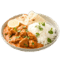 Butter chicken with rice or butter naan