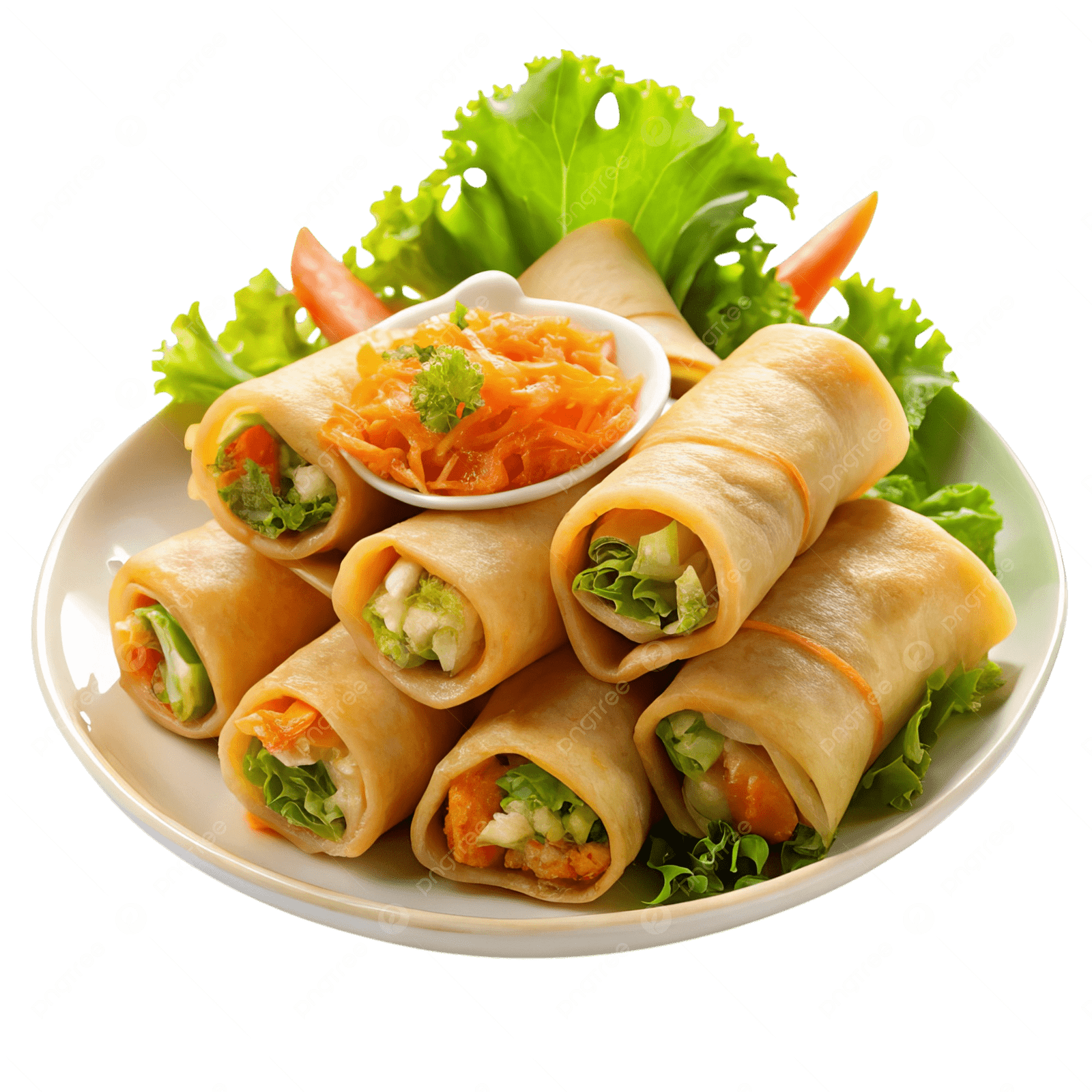 pngtree fresh veggie spring rolls png image_20337670